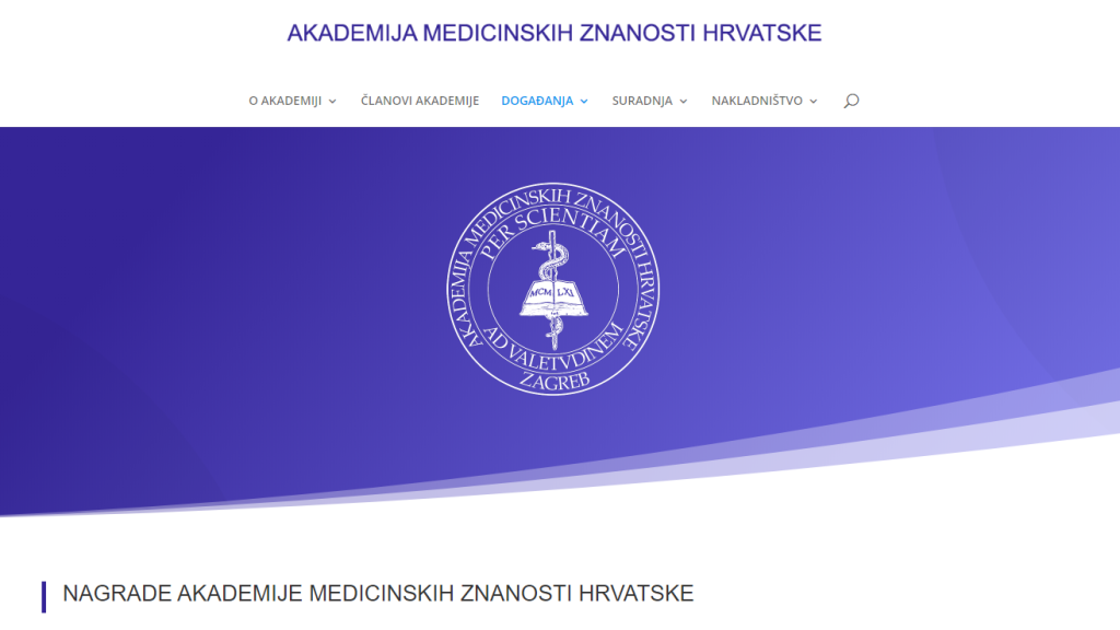 Natječaj za dodjelu znanstvenih nagrada Akademije medicinskih znanosti Hrvatske